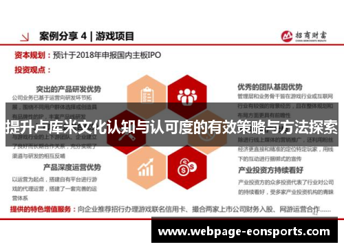 提升卢库米文化认知与认可度的有效策略与方法探索