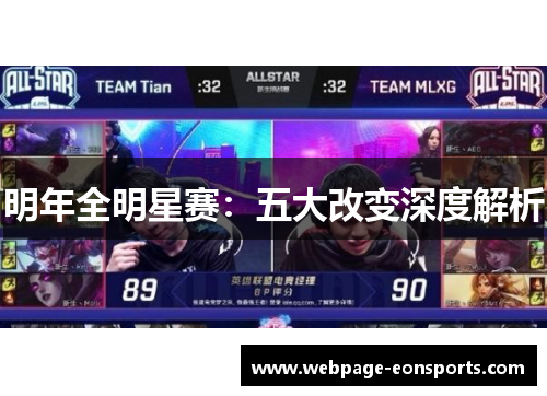 明年全明星赛：五大改变深度解析