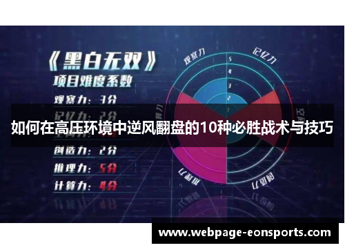 如何在高压环境中逆风翻盘的10种必胜战术与技巧