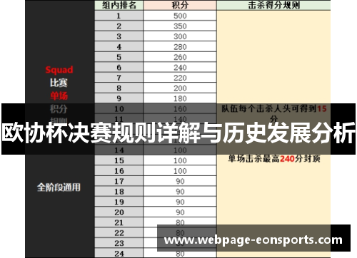 欧协杯决赛规则详解与历史发展分析